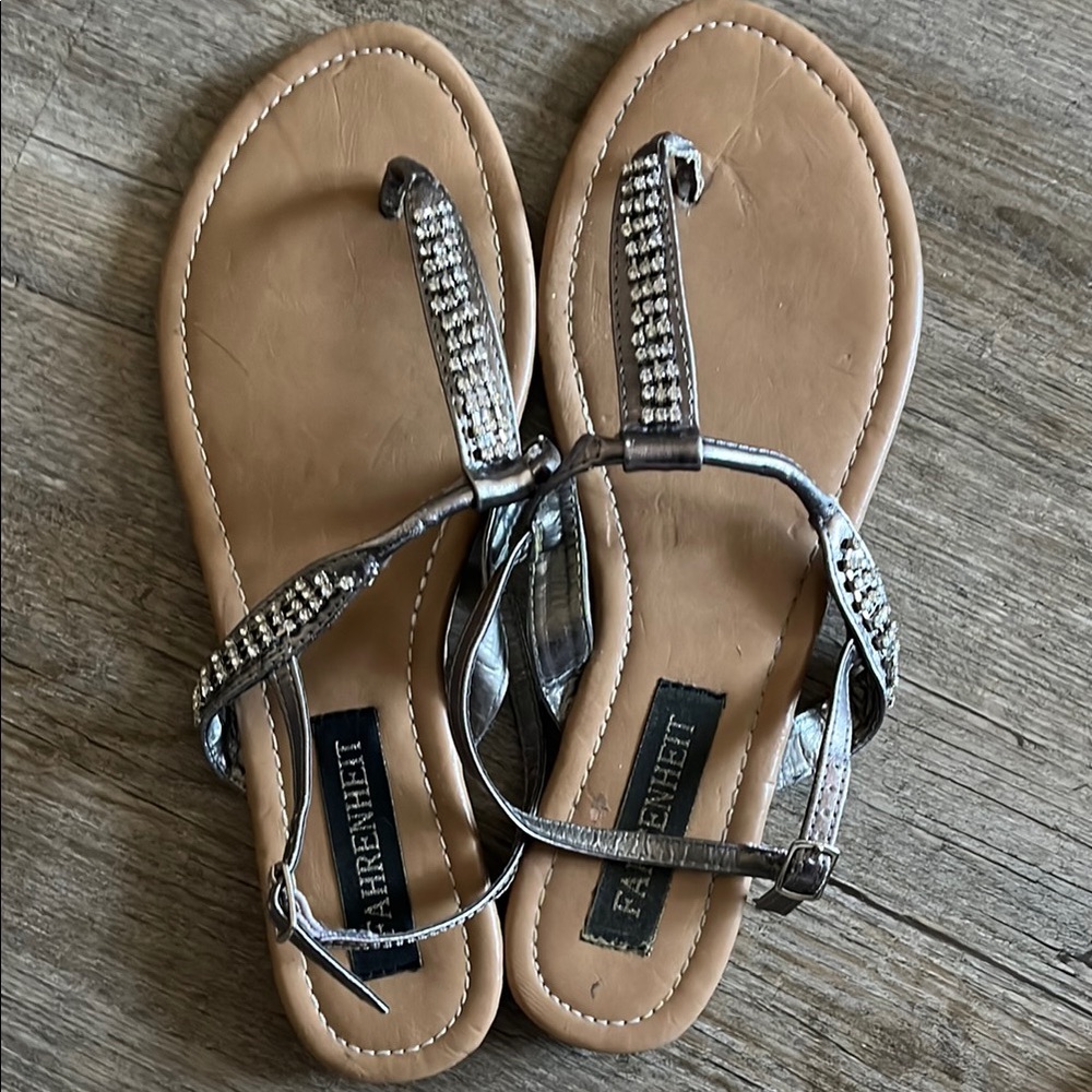 Silver Rhinestone Sandals